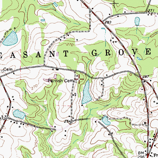 Topographic Map of Parrish Cemetery, NC