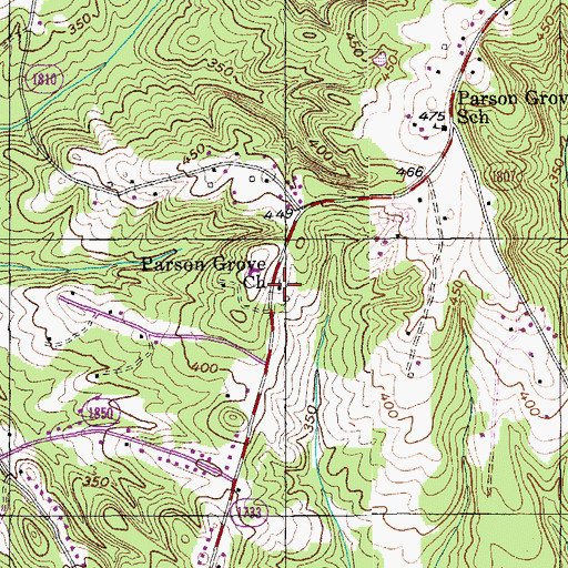 Topographic Map of Parson Grove Church, NC