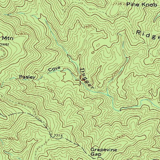 Topographic Map of Pasley Cove, NC