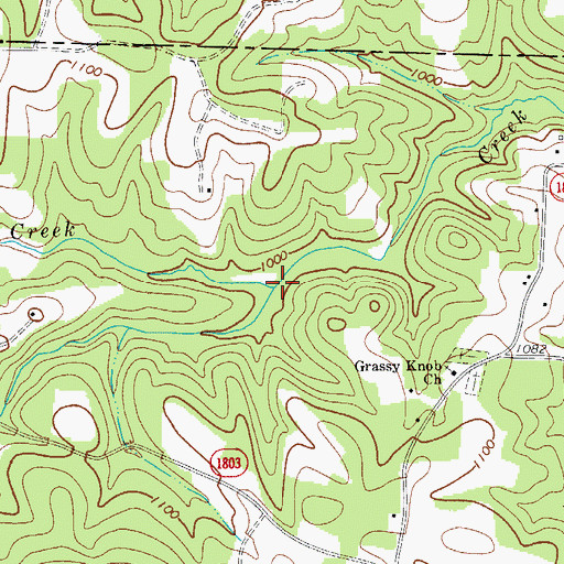 Topographic Map of Pasture Bottom Creek, NC