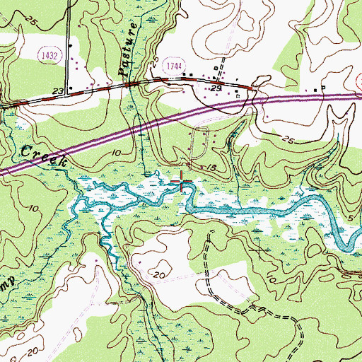 Topographic Map of Pasture Branch, NC