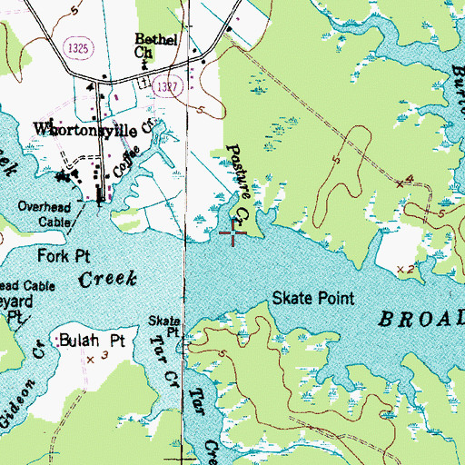 Topographic Map of Pasture Creek, NC