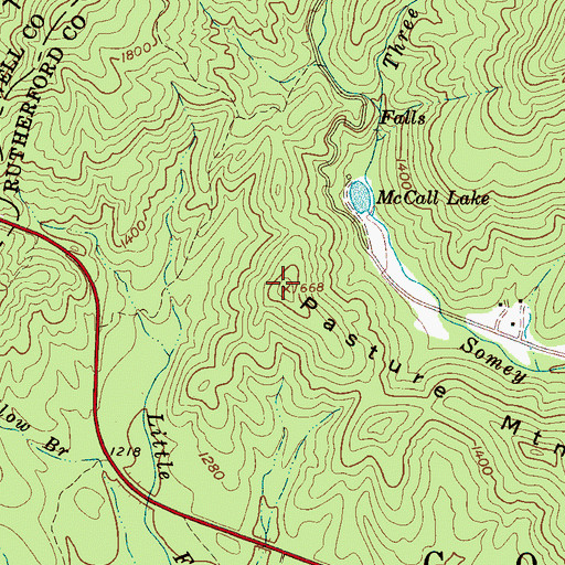 Topographic Map of Pasture Mountain, NC