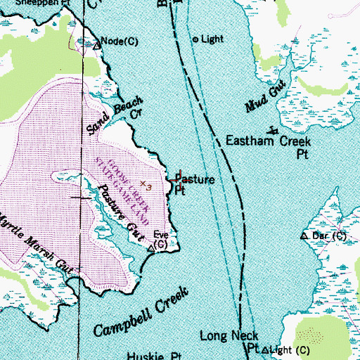 Topographic Map of Pasture Point, NC