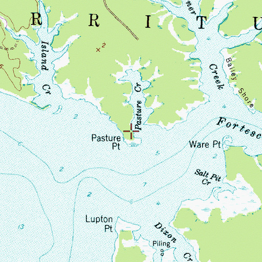 Topographic Map of Pasture Point, NC