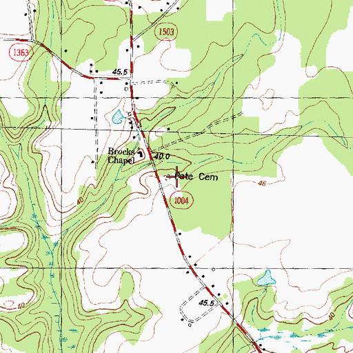 Topographic Map of Pate Cemetery, NC