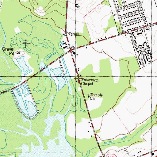 Topographic Map of Patterson Chapel, NC