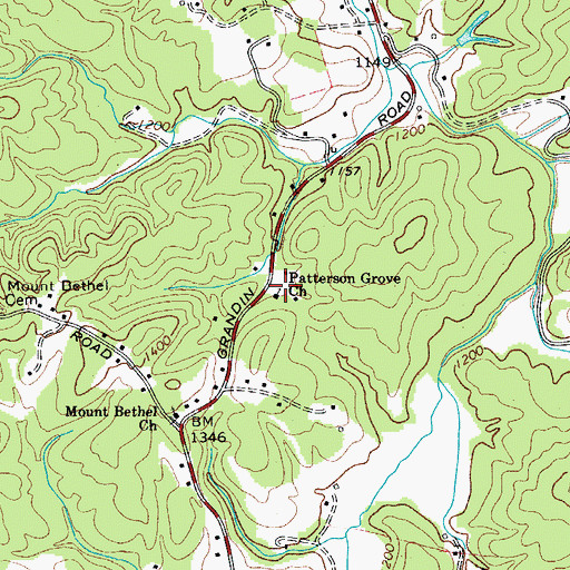 Topographic Map of Patterson Grove Church, NC