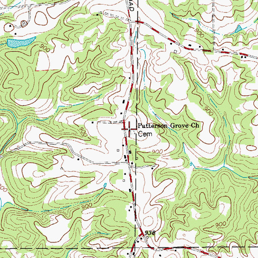 Topographic Map of Patterson Grove African Methodist Episcopal Zion Church, NC