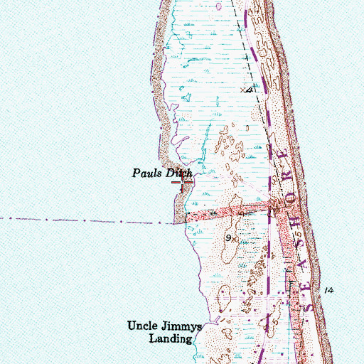 Topographic Map of Pauls Ditch, NC