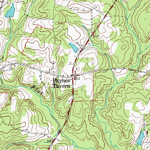 Topographic Map of Paynes Tavern, NC