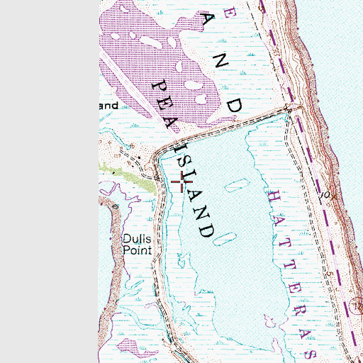 Topographic Map of Pea Island National Wildlife Refuge, NC