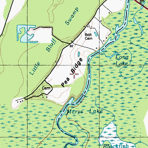 Topographic Map of Pea Ridge, NC