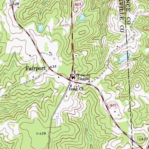 Topographic Map of Peaces Chapel, NC