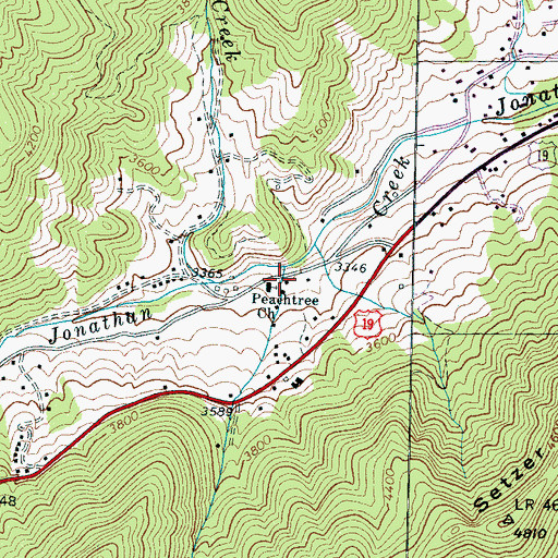 Topographic Map of Peachtree Church, NC