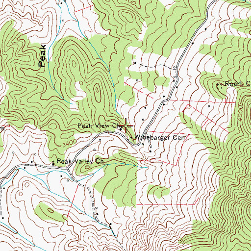 Topographic Map of Peak View Church, NC