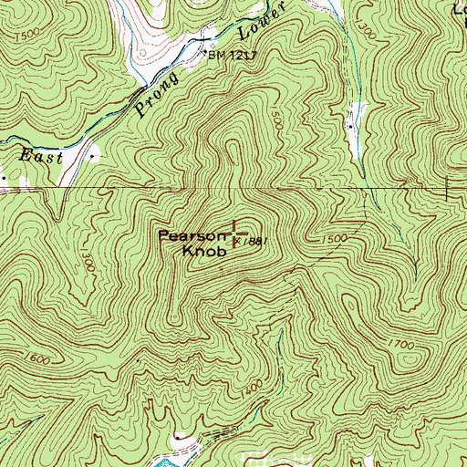 Topographic Map of Pearson Knob, NC