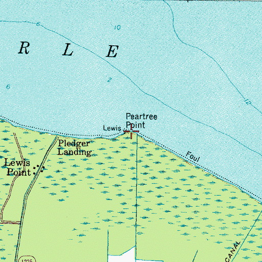 Topographic Map of Peartree Point, NC