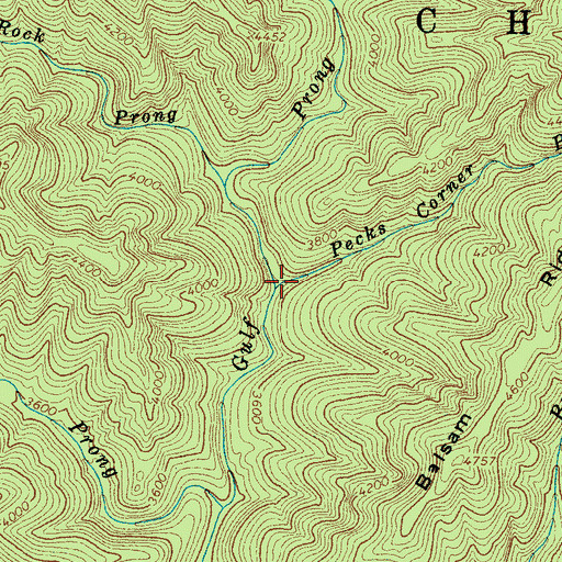 Topographic Map of Pecks Corner Branch, NC