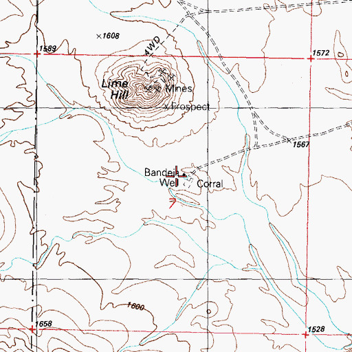 Topographic Map of Bandeja Well, AZ