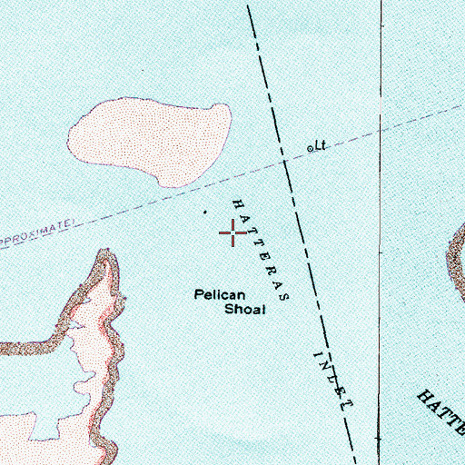 Topographic Map of Pelican Shoal, NC