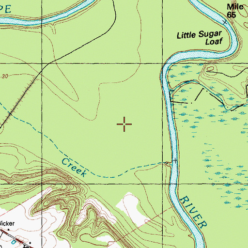 Topographic Map of Pemberton Creek, NC
