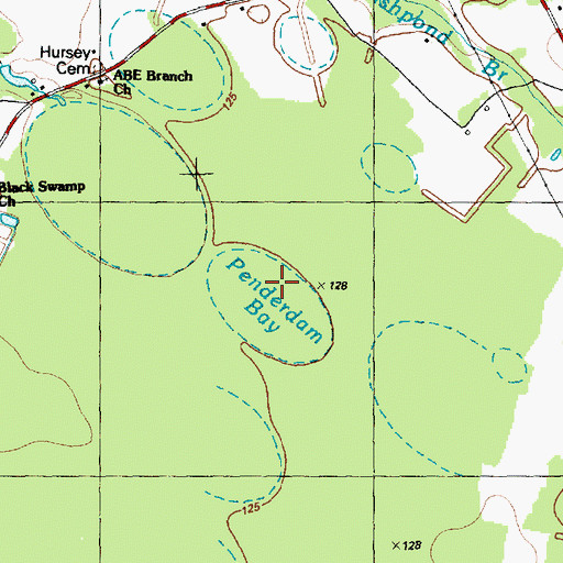 Topographic Map of Penderdam Bay, NC