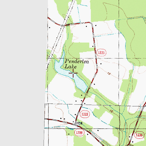 Topographic Map of Penderlea Lake, NC