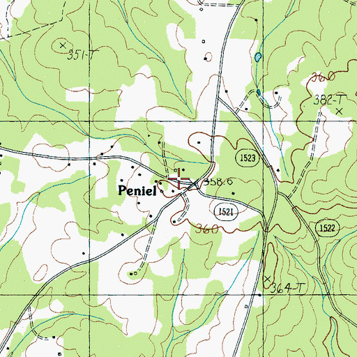 Topographic Map of Peniel, NC