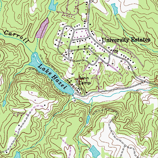 Topographic Map of Penn Camp, NC