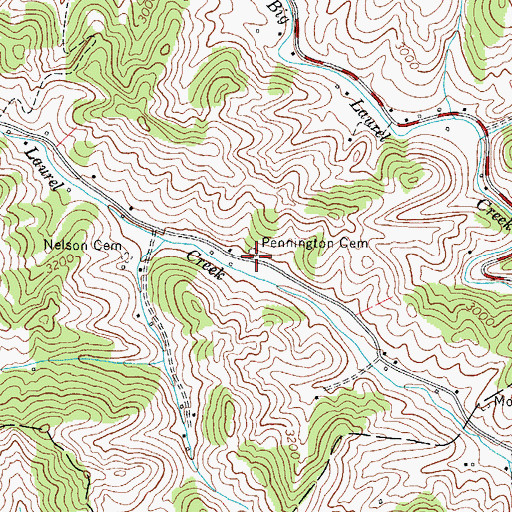 Topographic Map of Pennington Cemetery, NC