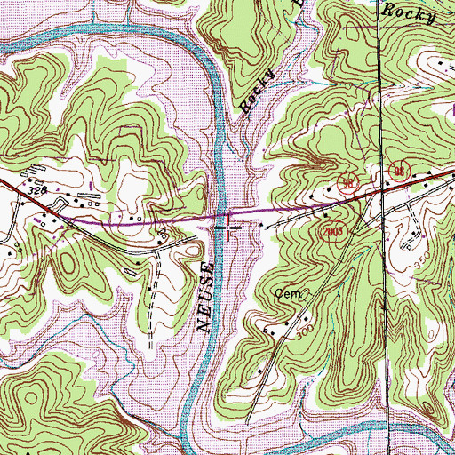 Topographic Map of Penny-Hester Bridge, NC