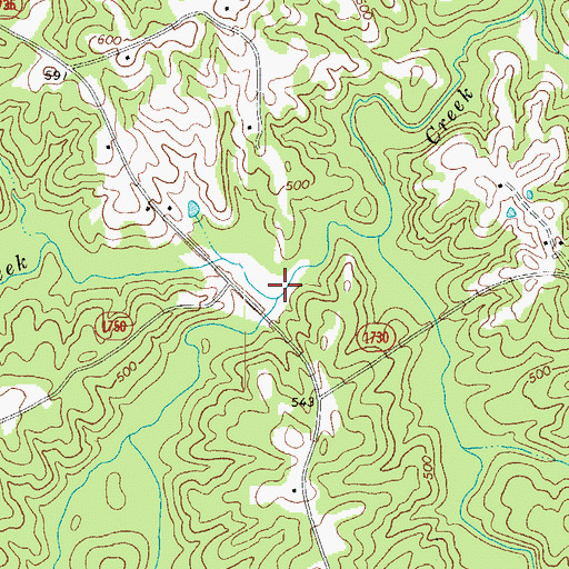Topographic Map of Penson Creek, NC