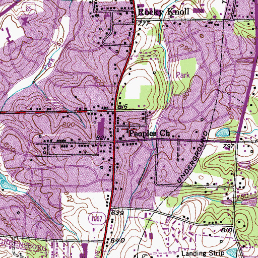 Topographic Map of Peoples Church, NC