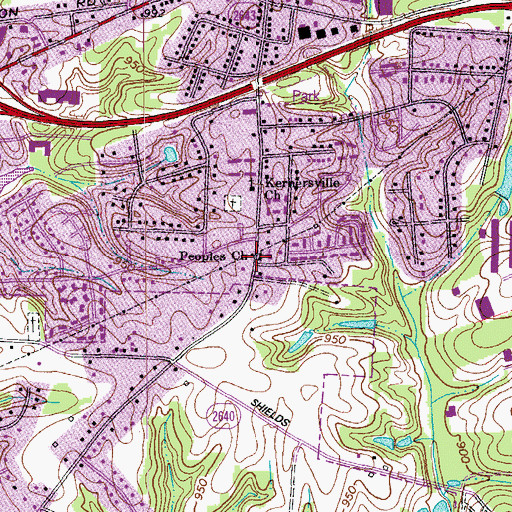 Topographic Map of Peoples Church, NC