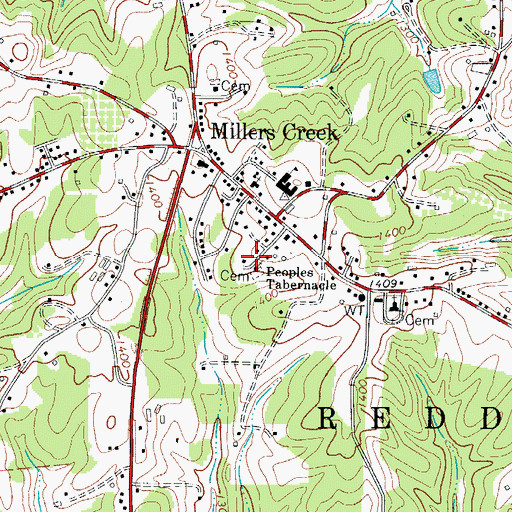 Topographic Map of Peoples Tabernacle, NC