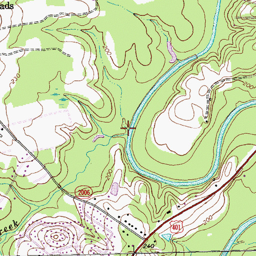 Topographic Map of Perry Creek, NC