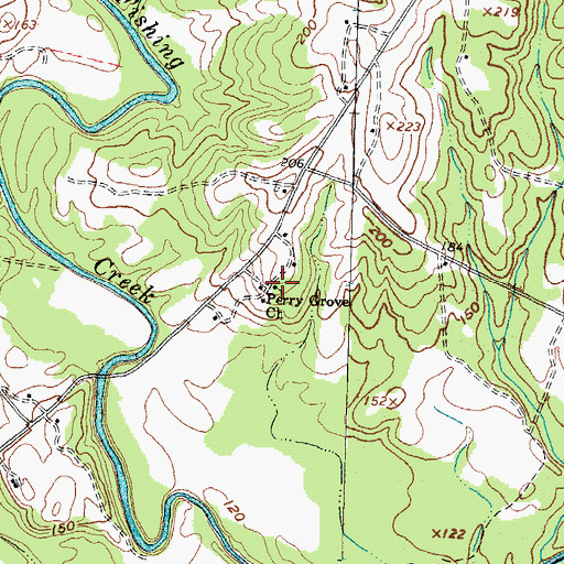 Topographic Map of Perry Grove Church, NC