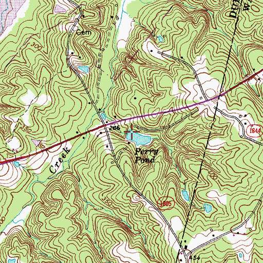 Topographic Map of Perry Pond, NC