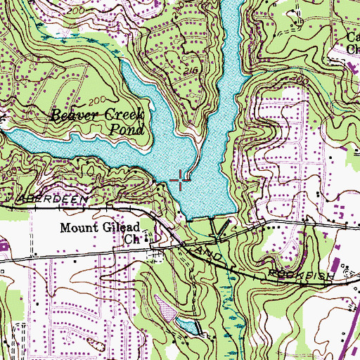 Topographic Map of Persimmon Creek, NC