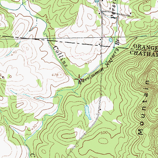 Topographic Map of Persimmon Nursery Branch, NC