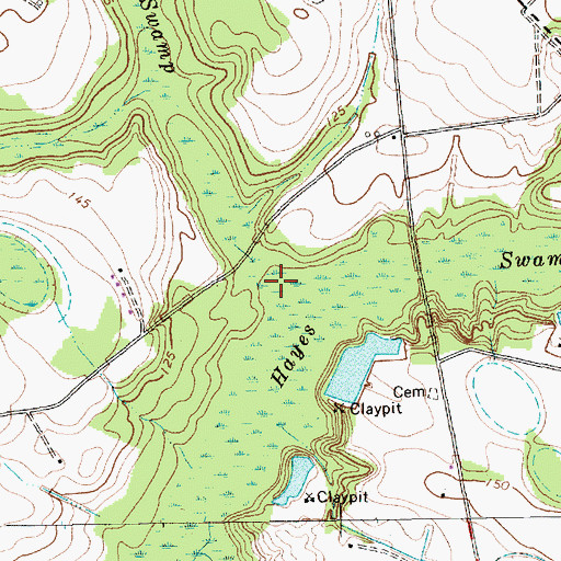 Topographic Map of Persimmon Swamp, NC