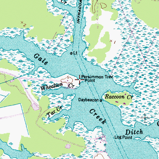 Topographic Map of Persimmon Tree Point, NC