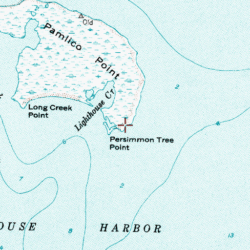 Topographic Map of Persimmon Tree Point, NC