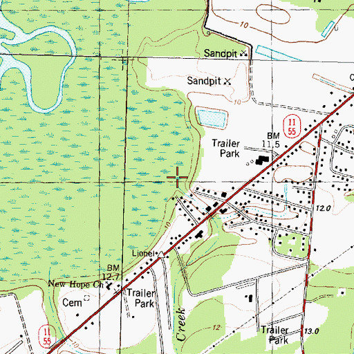 Topographic Map of Peter Creek, NC