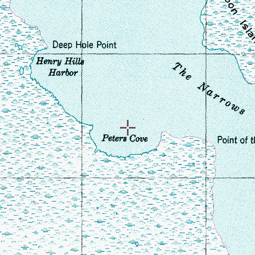 Topographic Map of Peters Cove, NC