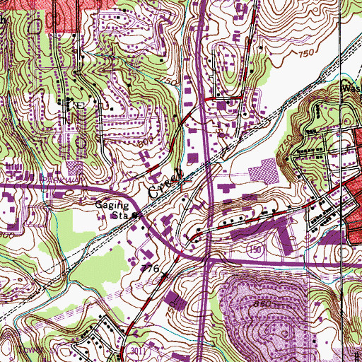 Topographic Map of Peters Creek, NC