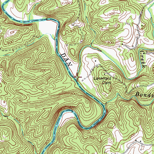 Topographic Map of Peters Creek, NC
