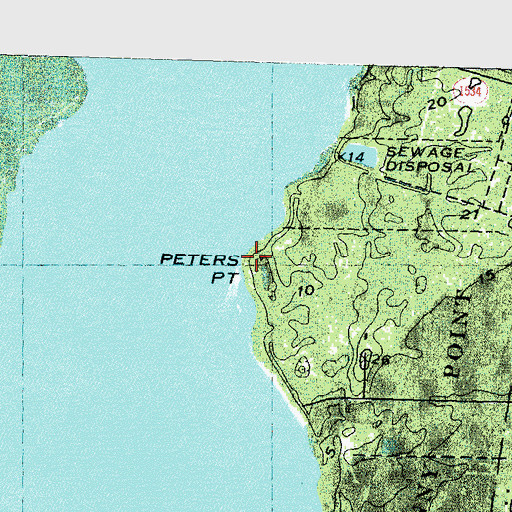Topographic Map of Peters Point, NC