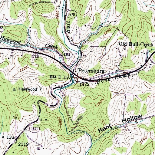 Topographic Map of Petersburg, NC